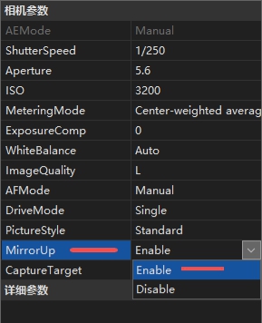 camera mirror lockup